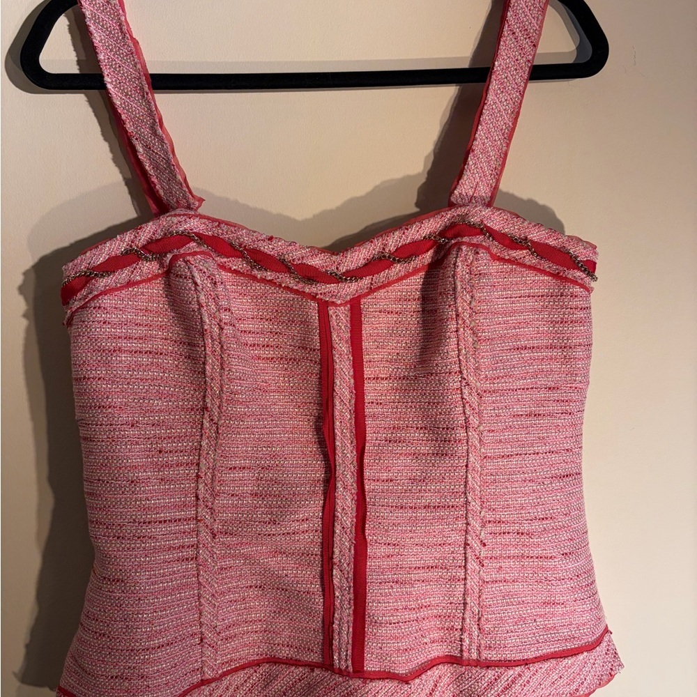 White House Black Market Pink Satin Shell Top With Removable Straps